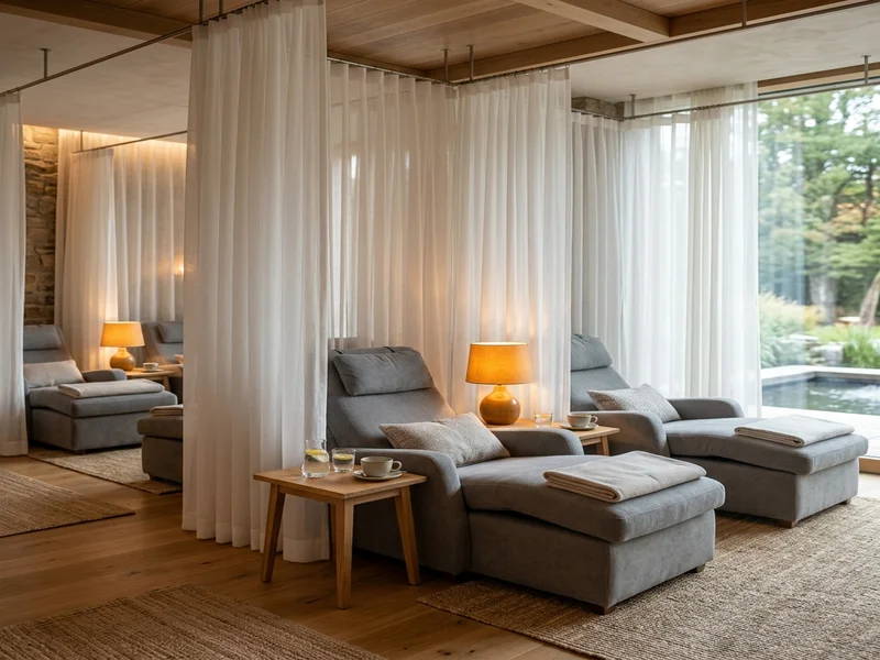 Comfortable massage table with premium linens